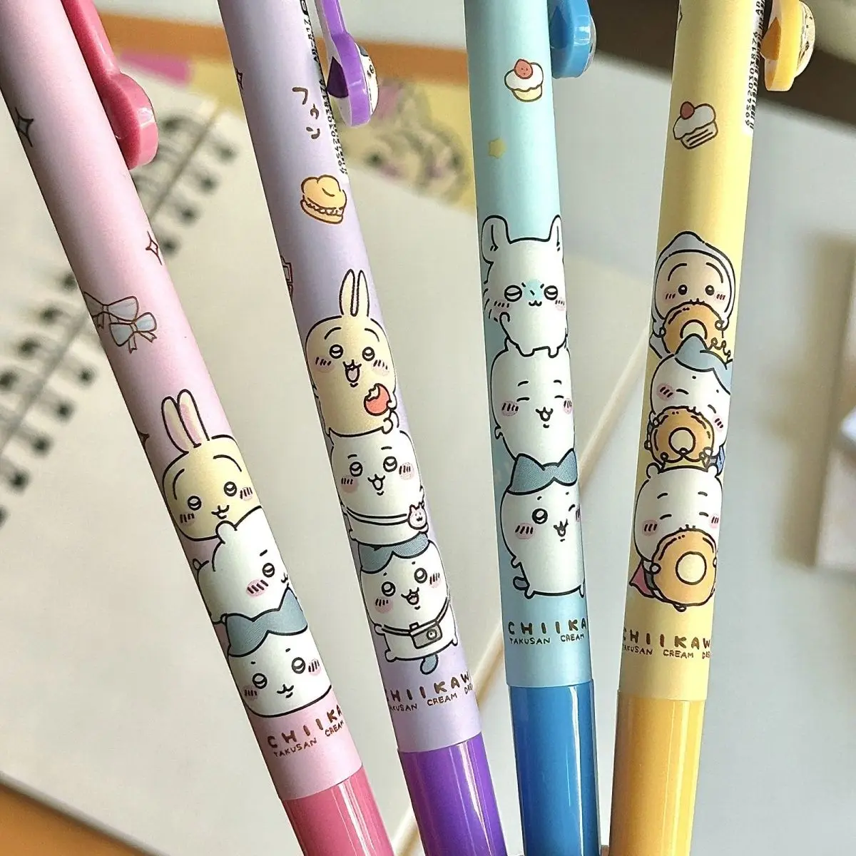 kawaii Chiikawa Press Ballpoint Pen 0.5mm Blue Ink Cartoon Style Usaqi Giyabi Hachiware Pen Cute Anime Stationery for Students view 3