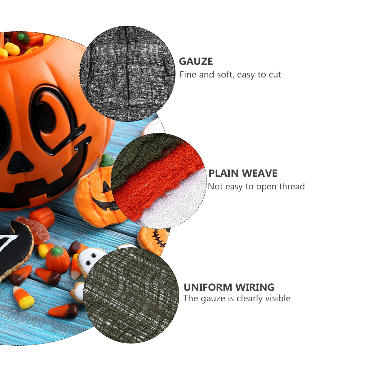 

Halloween Gauze Fabric Creepy Loose Weaving Cloth for Haunted House Party Supplies Terror Atmosphere Layout Props