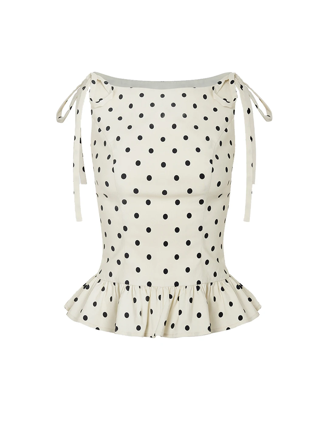 

UR&2025 Summer New Sle Ele Polka Dot Waist-Cinching Belted Svel Cover up irt Women ort Top French Sle Slim Fit