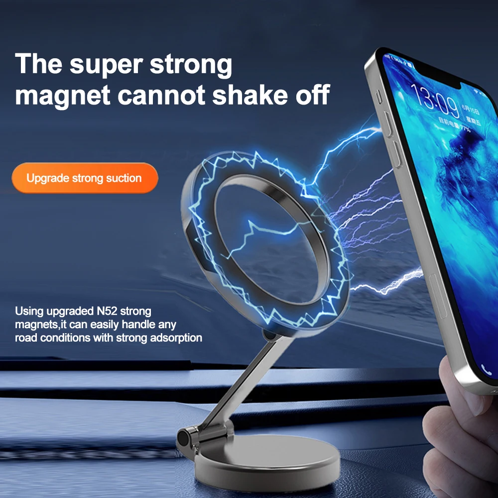 Magnetic Phone Holder 360° Adjustable Foldable Magnet Cellphone Bracket Car Magnetic Holder for iPhone Pro Max Huawei Xiaomi