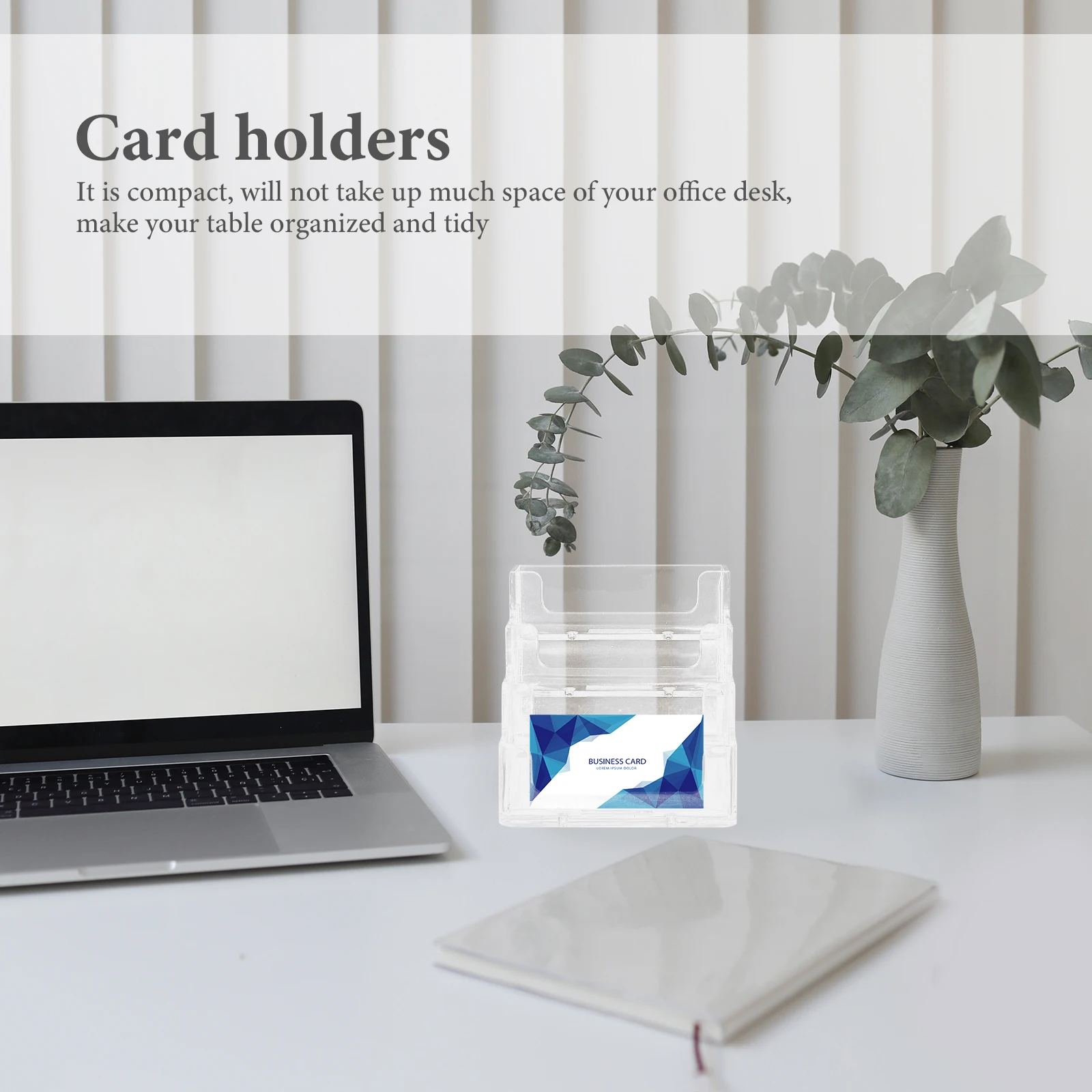 

Business Card Holder Large Transparent Acrylic Desk Organizer Compact Storage Display Stand for Office Table Top Gifts