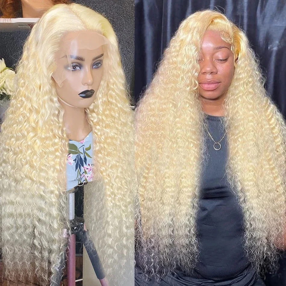 613 Honey Blonde Color 13x6 Lace Frontal Wig Water Curly HD Transparent Brazilian Remy 13x4 Loose Deep Wave Front Human Hair Wig