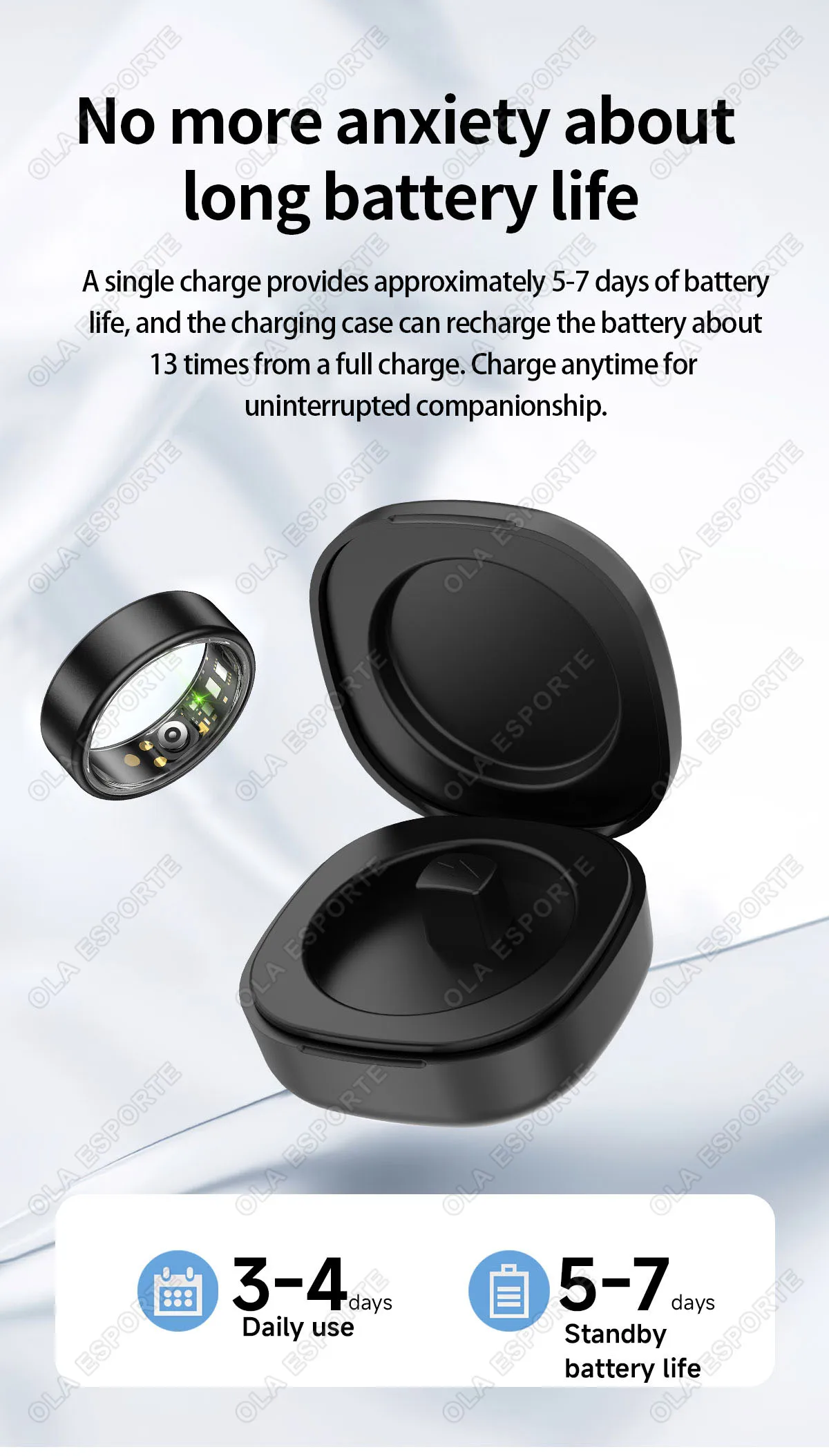 2026 Smart Ring für Damen, Herren und Paare, SmartRing mit Herzfrequenzmesser, wasserdicht, Sportmodi, superleicht, hautfreundlich, Armband R88 – Detail 13
