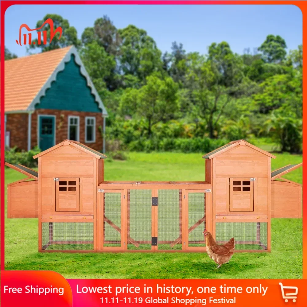 Chicken Coop,  Bunny Hutch with Ventilation Door, Garden Backyard Pet House Chicken Nesting Box,124