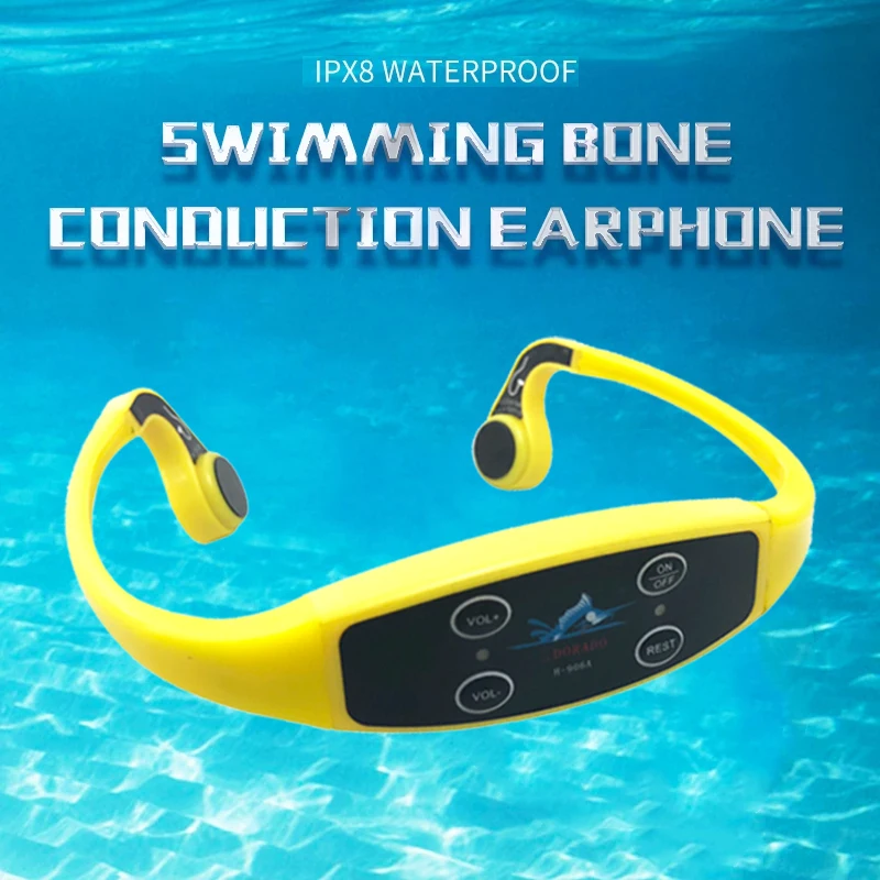 Best Bone Conduction Swimming Headphones Wireless Underwater Headsets With FM Radio Designed For Swimming Training