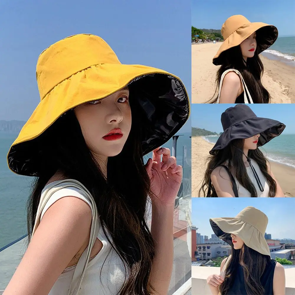 Outdoor Sunscreen Foldable Anti-UV Panama Hat Bucket Hat Sun Hat Beach Cap Fisherman Cap