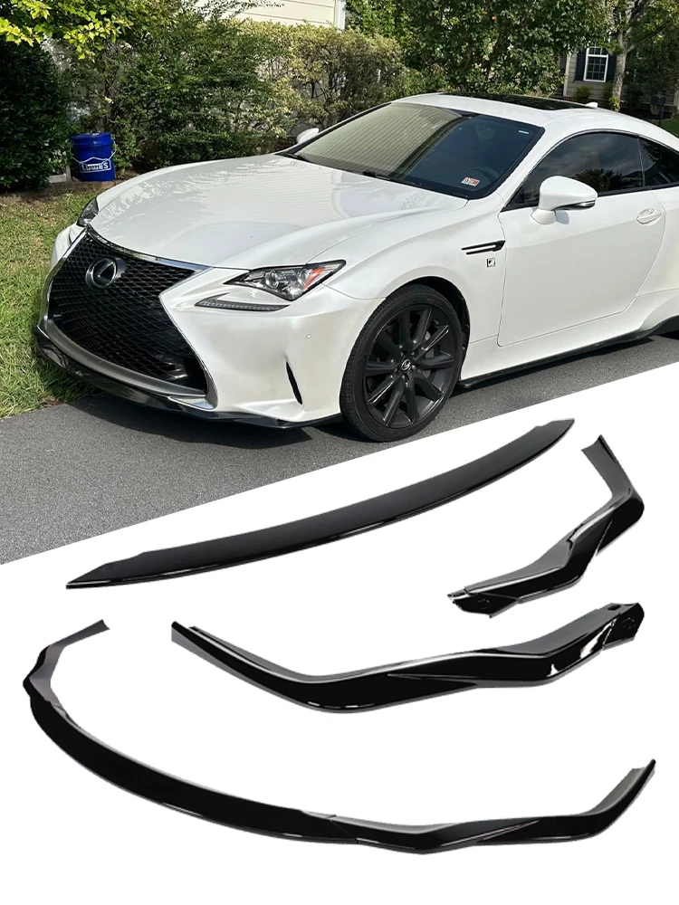 Fit Für Lexus RC200t RC300 RC350 2015 2016 2017 2018 Glänzend Schwarz Auto Vorderen Stoßfänger Splitter Lip Diffusor Körper Kit spoiler Schutz