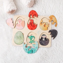 Montessori Toys Wooden Animal Baby Montessori Puzzles Toys Geometry Puzzle Toys Board Matching Games Educational Learning Toys