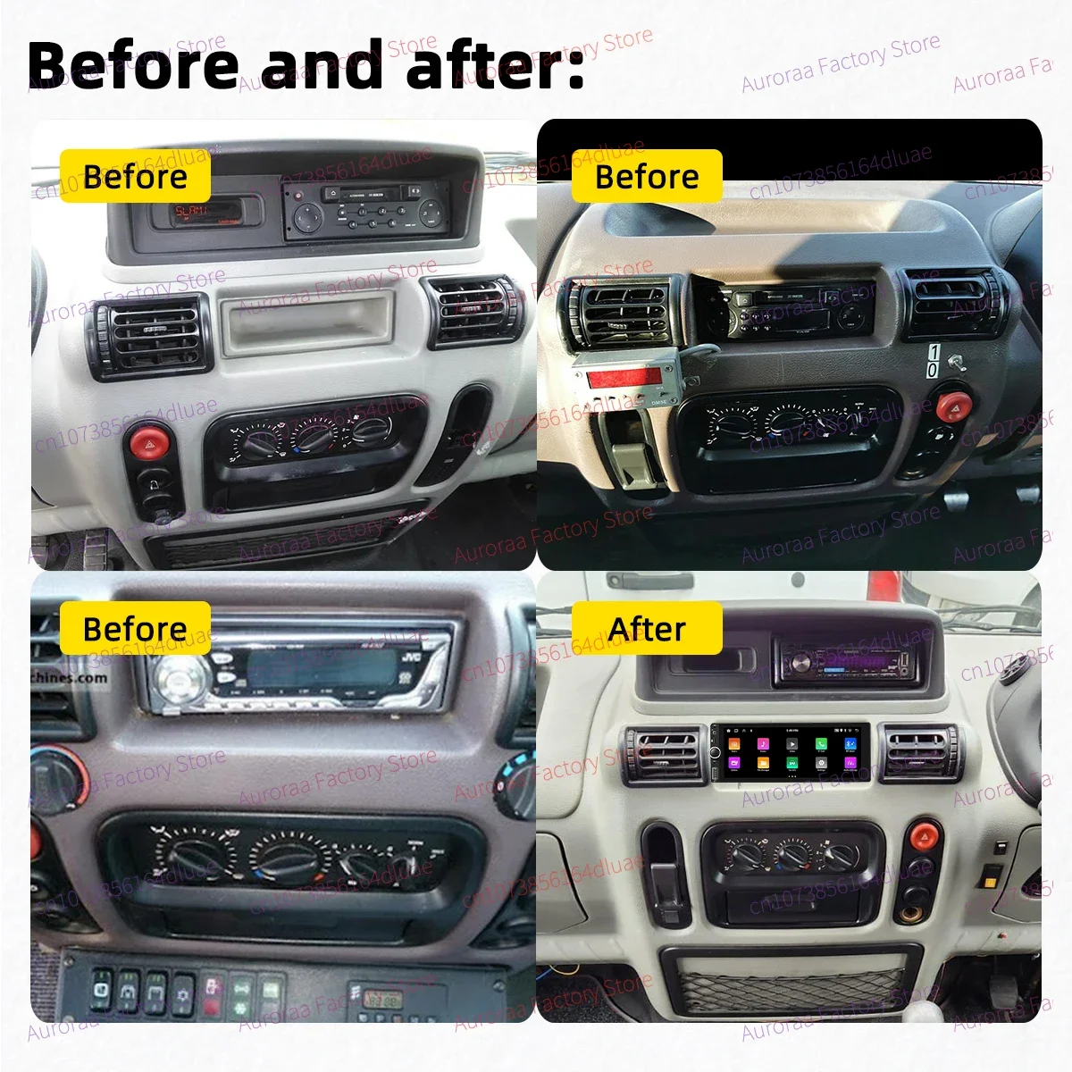 1 Din Carplay Android Auto Radio Android Car Multimedia for Renault Mascott Master 2000-2004 6.86