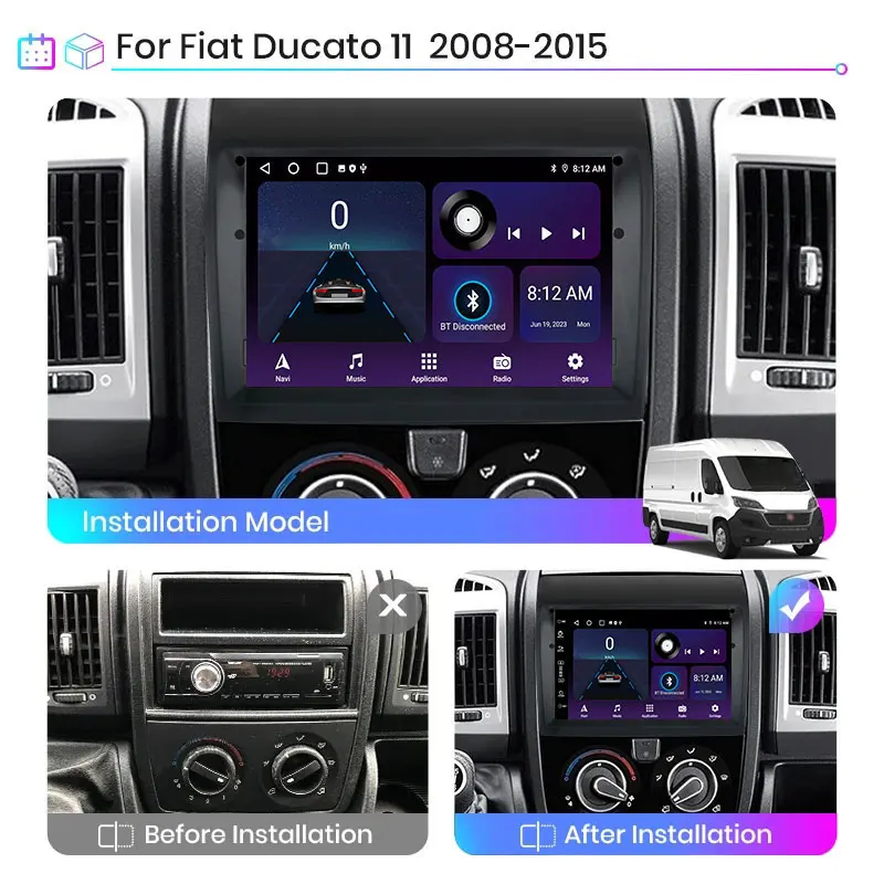 7 Inch  Android 16 for Fiat Ducato 2008 - 2015 Citroen Jumper Peugeot Boxer 2012-2015 Autoradio Car Radio Multimedia Player