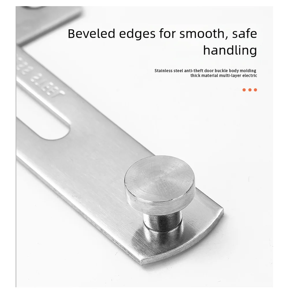 Security Bolt Door Latch in Stainless Steel Featuring 90 Degree Lock and Adjustable Limiter Plate for Enhanced Door Safety