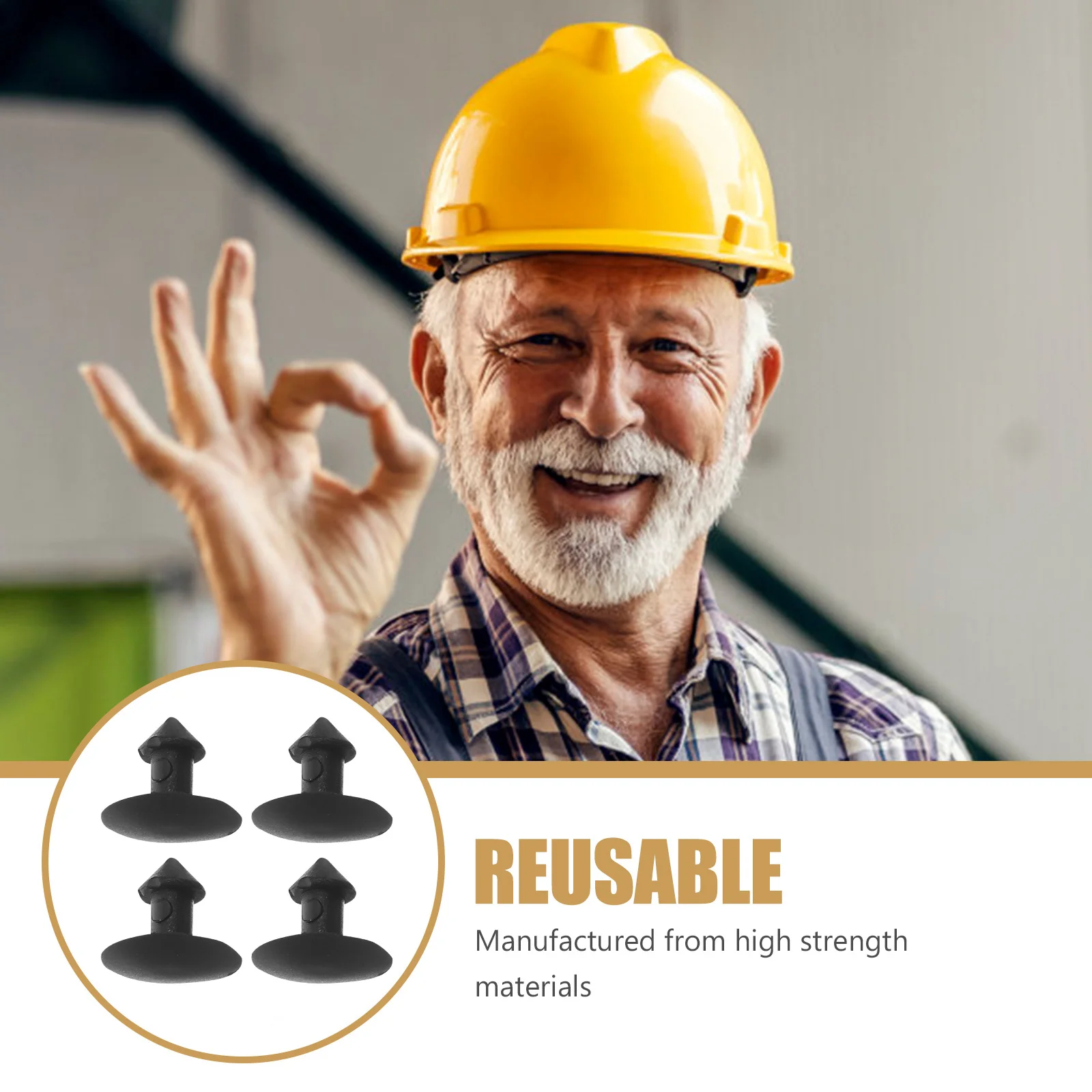 1000 قطعة بطانة السلامة ترصيع قبعة صلبة إصلاح أجزاء دائم العالمي عثرة غطاء إدراج السحابات البناء #4