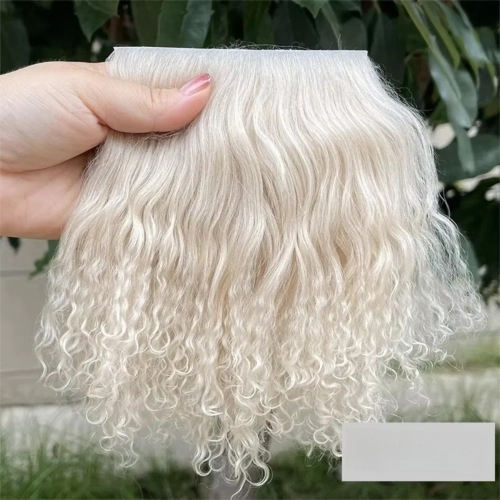 Trendy Mongolia Fur Sheepskin Wool Extensions Hair Row Curly Texture Curly Hair Extensions Durable SD Blyth Wigs Dolls