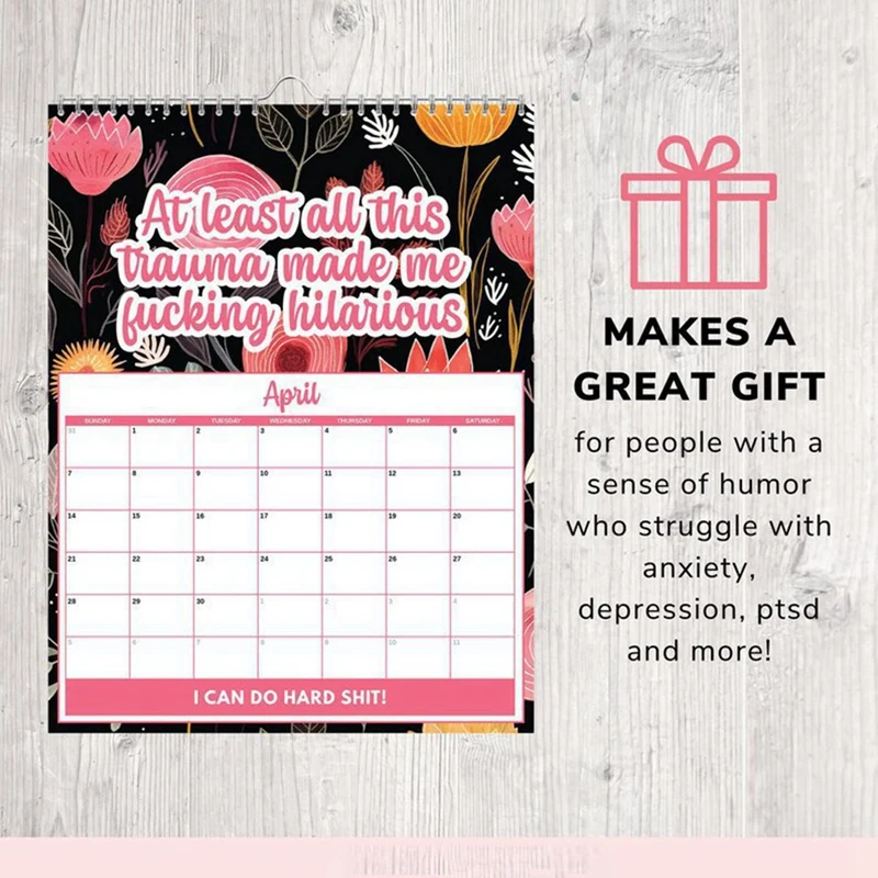 2024 재미있는 달력, 영감 달력 2024, 꽃 달력, 영감 달력 책상