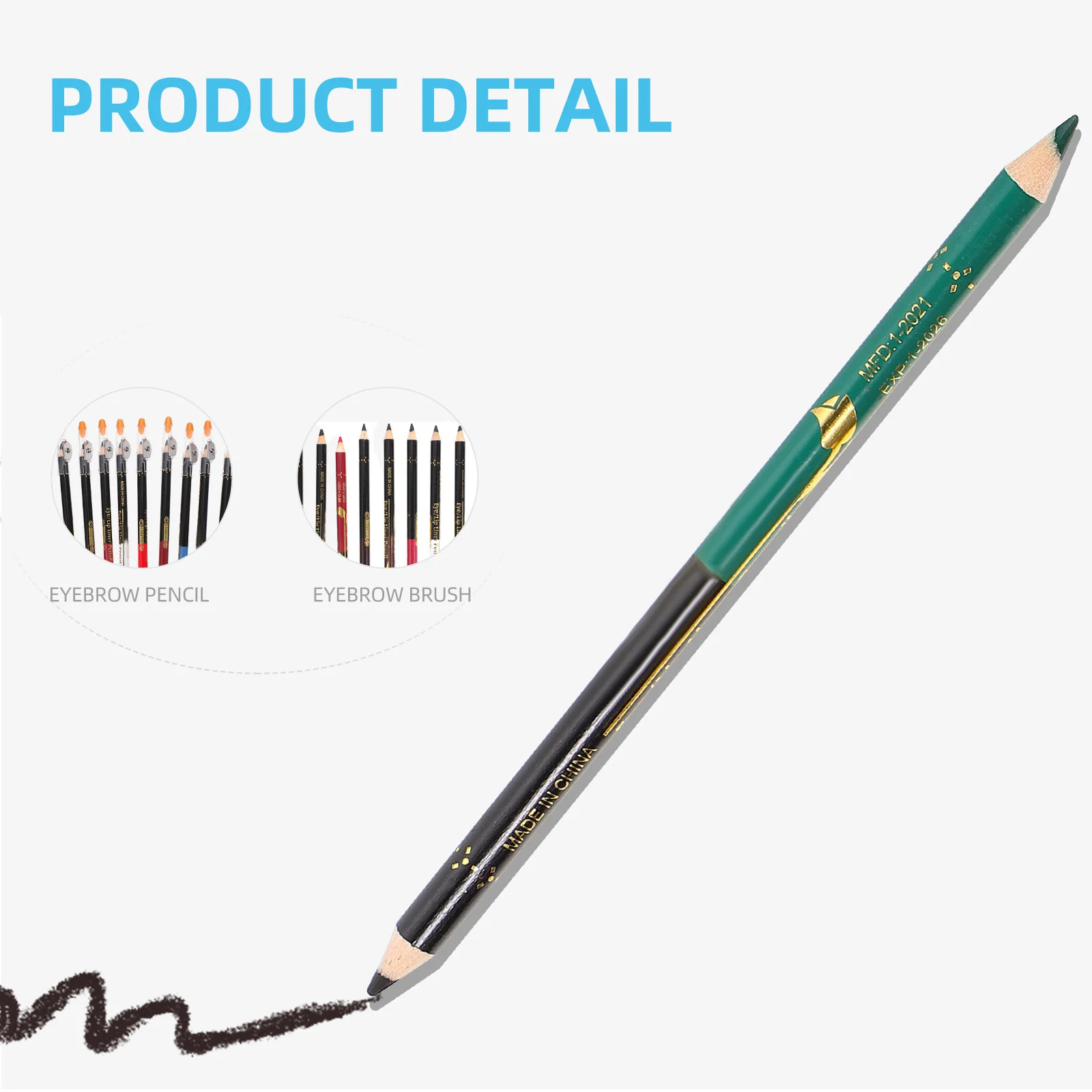 12Pcs Double-Head Eyebrow Pencil Waterproof Matte Lip Liner Eyeliner Set High Pigment Makeup Pencil Eye Lip Shaping Accessory