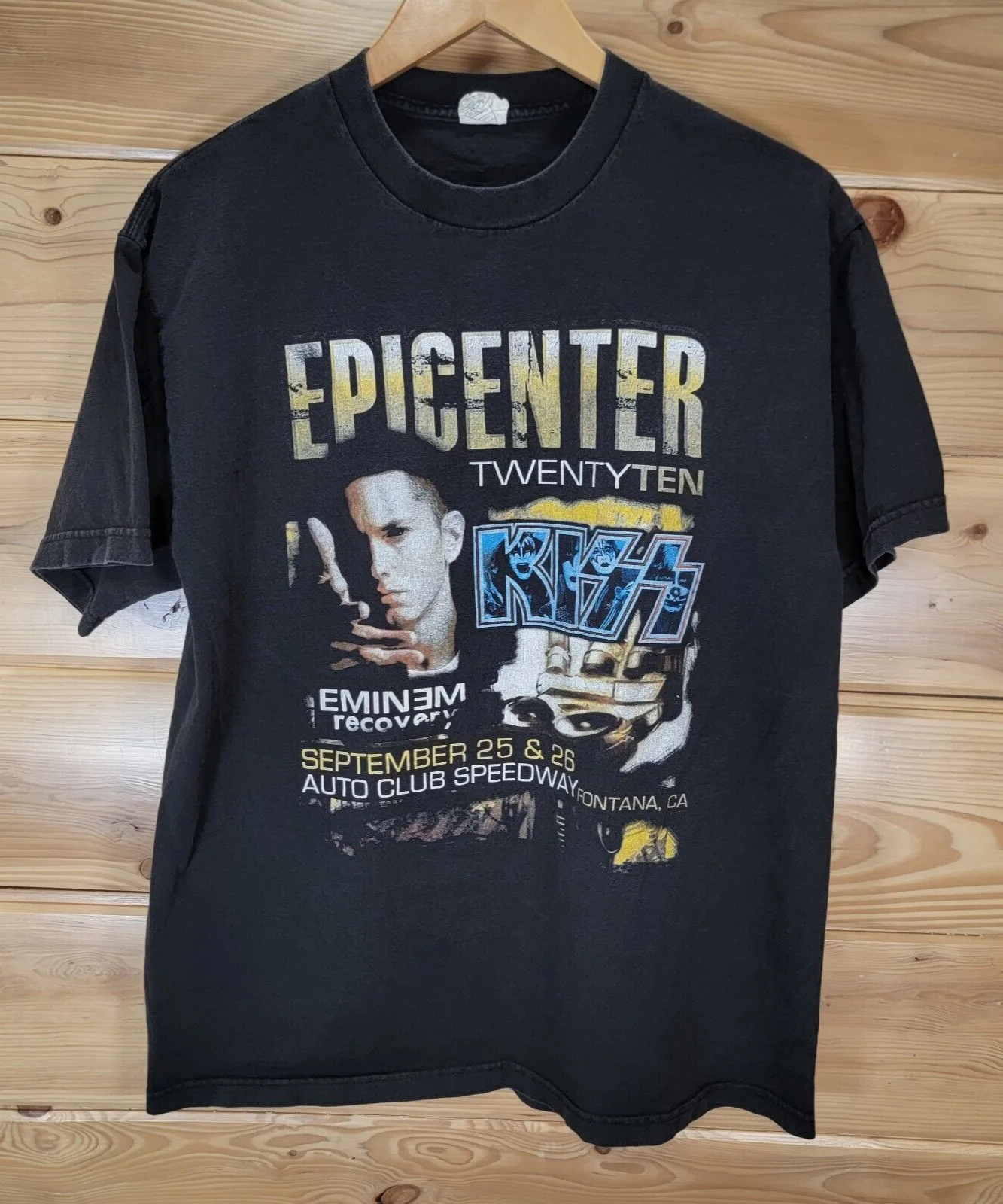 Eminem Concert T Shirt Men Large Epicenter Twenty Ten Kiss Blink 182 Distress