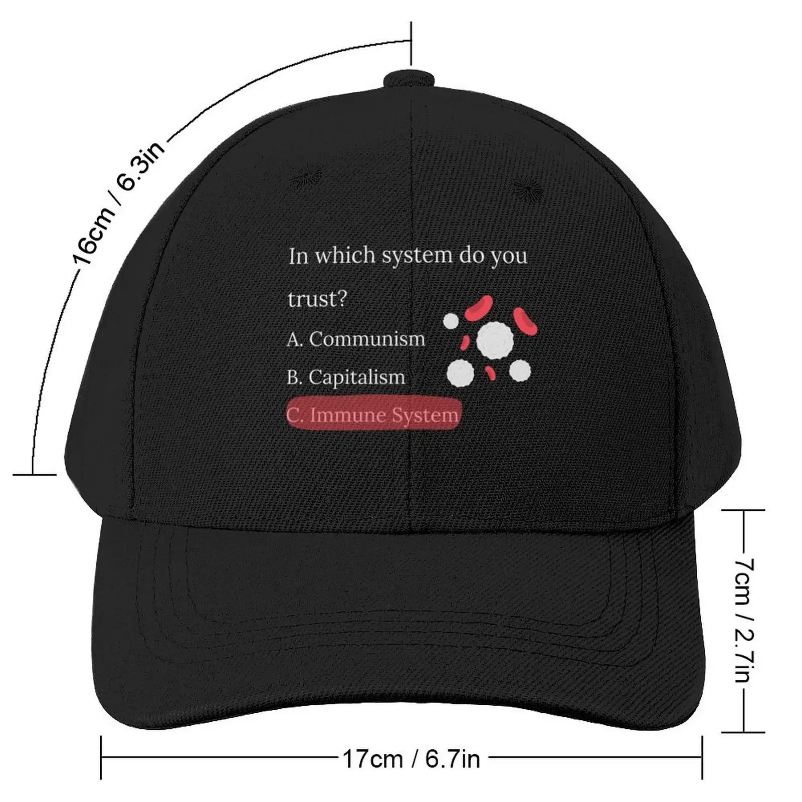 Multiple choice. In which system do you trust? Immune System Baseball Cap Hat Beach Golf Hat Women's Hats For The Sun Men's