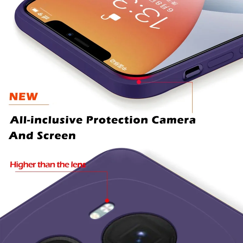 Luxury Square Liquid Silicone Phone Case Cover For Honor Magic6 Magic 6 Pro 6Pro Magic6Pro 5G Soft Candy Color Back Cover
