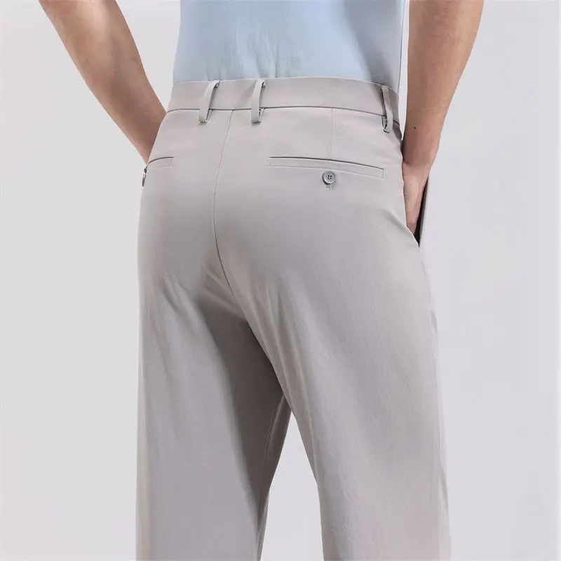 

Модные мужские летние деловые повседневные легкие дышащие брюки, классические простые брюки для ежедневных поездок на работу, черные, серые брюки