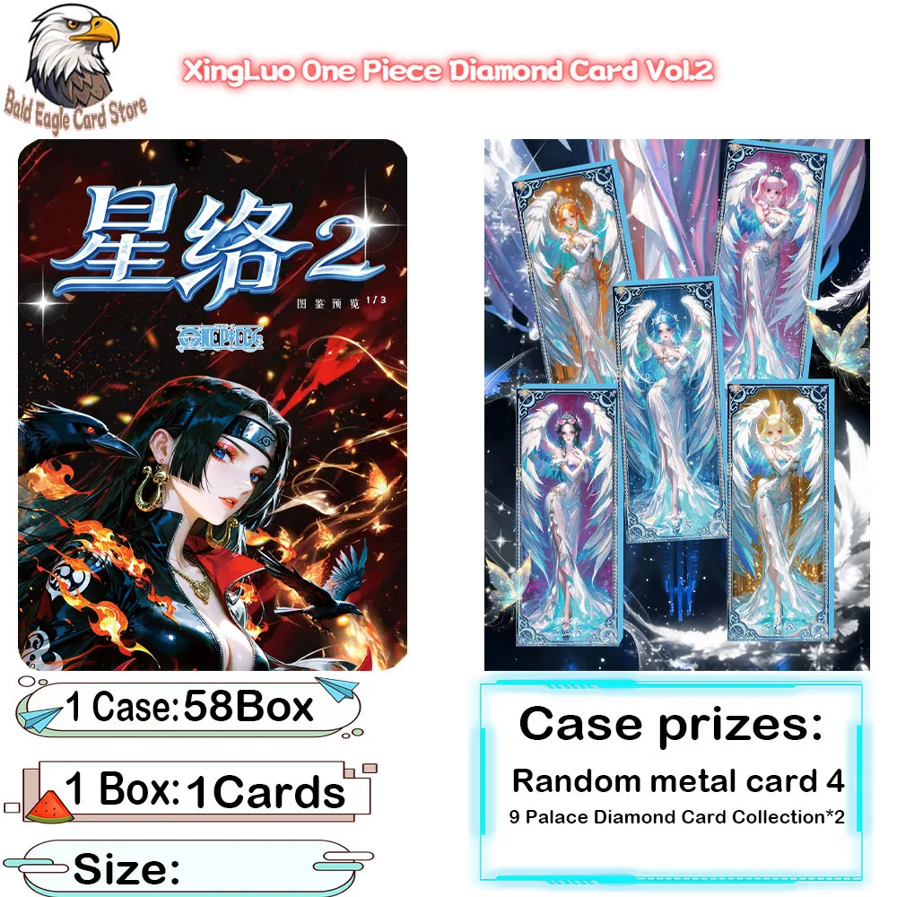 Latest XingLuo Culture Wave 2 One Piece Metal Collection Card Anime Character Rare Limited Edition Metal Diamond Blind Box Toy C