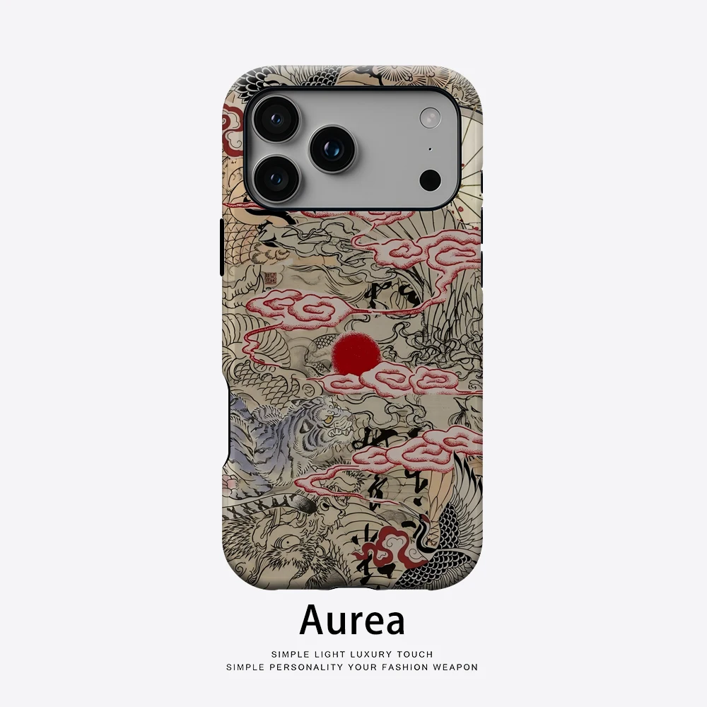 Oriental Tattoo Motif Handyhülle für magnetische Handyhülle für IPhone 17 16 15 14 13 Pro Max Plus Single Double-Layer Tough Case