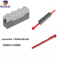 10Pcs Technical Puzzle DIY Building Blocks MOC Toy Shooter Dart Weapon Parts Compatible Legoeds 15301 15303 Launcher Bullets