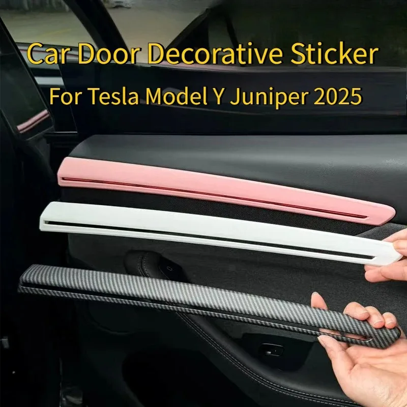Interior Door Panel Molding Trim for Tesla Mode Y/YL Juniper 2026 Accessories 4PCS Car Door Side Decorative Strip Sticker Cover