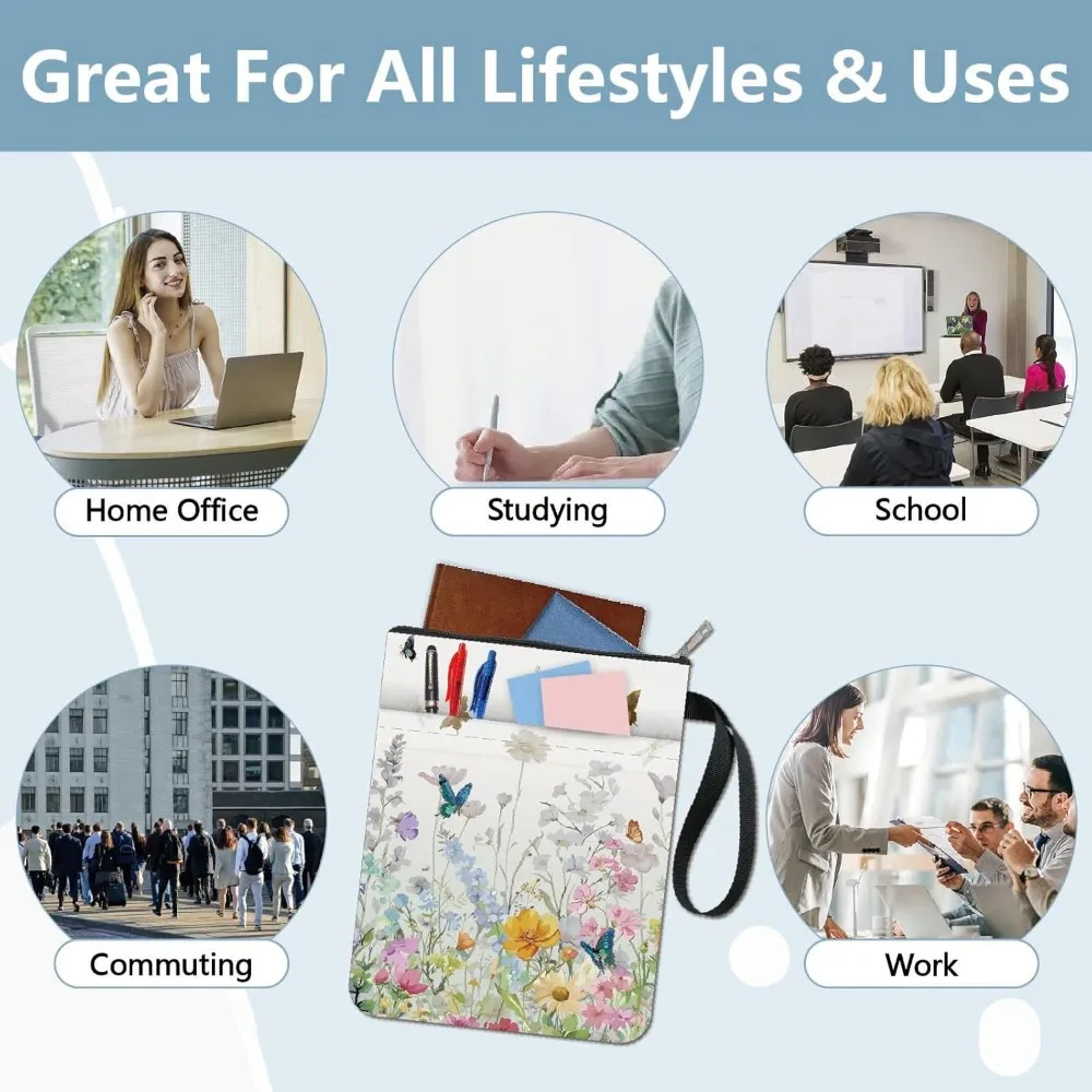 ปกหนังสือดอกไม้ ปกหนังสือแบบผีเสื้อ ปกหนังสือสําหรับปกอ่อน ปกหนังสือผ้าซักได้พร้อมซิปและพิเศษ