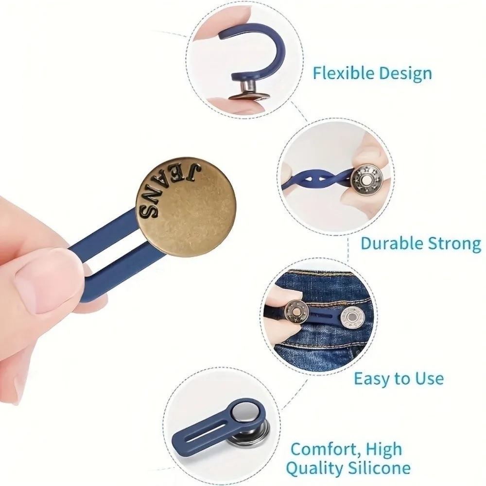 12/16/24/26 pcs Button Style Button Extenders Strong Elasticity Metal Waist Extender Buttons Easy Install No Sew Extensions