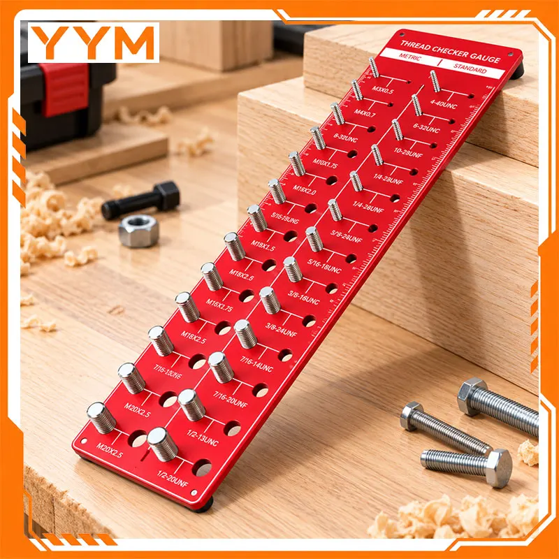 YYM 28-in-1 Thread Checker Gauge, Inch and Metric Screw Thread Identifier, Accurate Bolt & Nut Measuring Tool