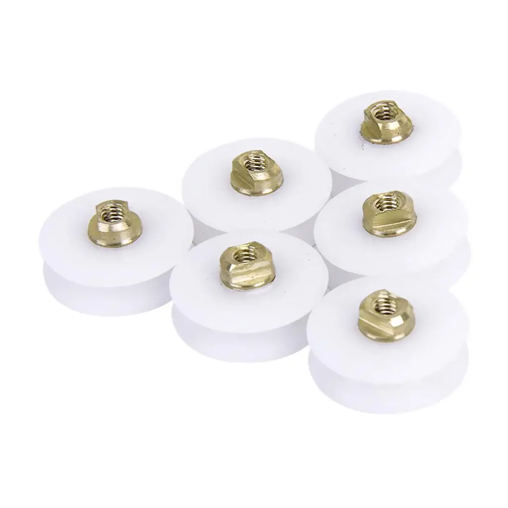 Shower Door Roller Runner Wheel Replacement 22.5mm Smooth Sliding Nylon Brass Core Sliding Door Accessories for Bathroom