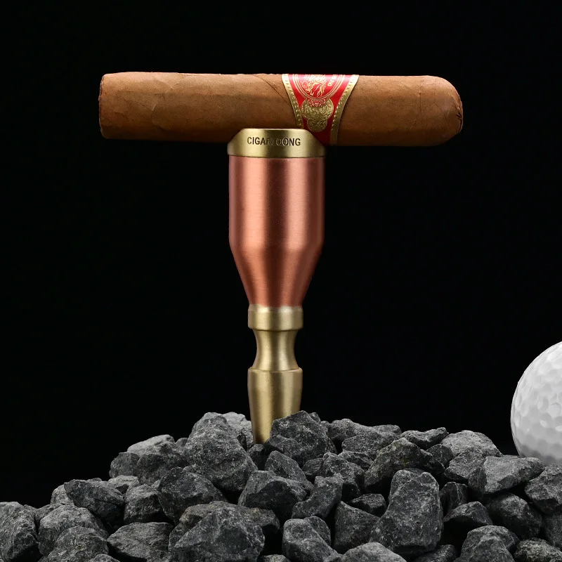 

Новый золотой держатель для сигар из нержавеющей стали, подставка для сигар, большая стойка калибра, кронштейн для сигарет, аксессуары для курения, сплав, мужская подарочная коробка