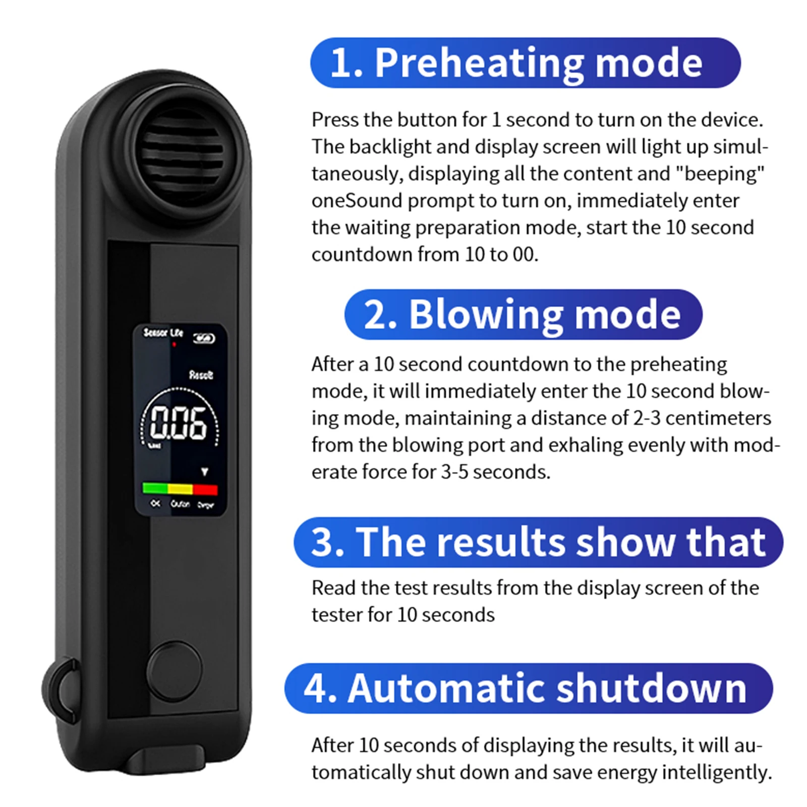 LCD شاشة ديجيتال عدم الاتصال الكحول متر دقة الكحول أداة تشخيصية الكحول اختبار الكحول للاستخدام الشخصي