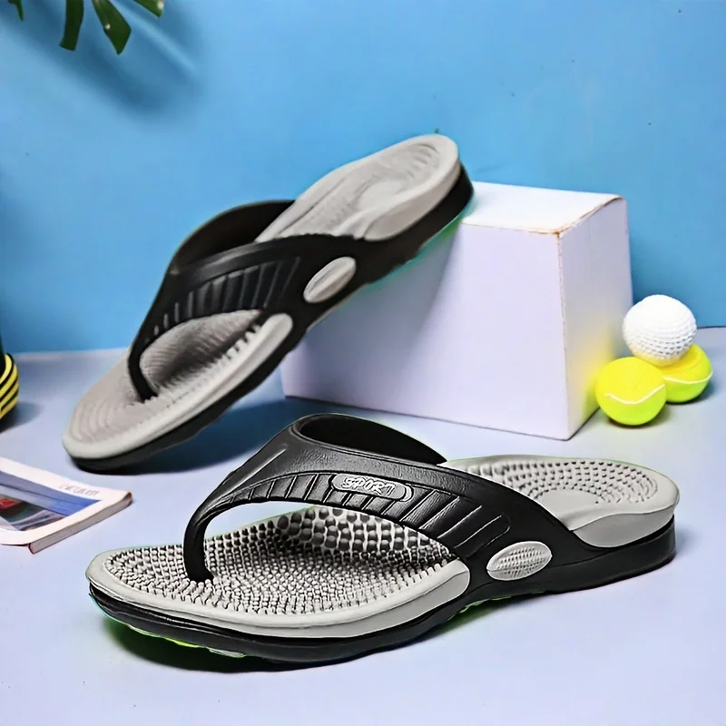 Men‘s Flip Flops Summer Non-Slip Thong Sandals Lightweight Comfortable EVA Foam Arch Support Indoor Outdoor Home Slippers Beach Pool Gym Travel Walking Durable Quick Dry Cushion Footbed Casual Minimalist view 8