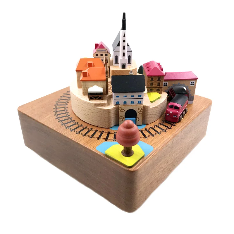 Boîte à musique en bois Train