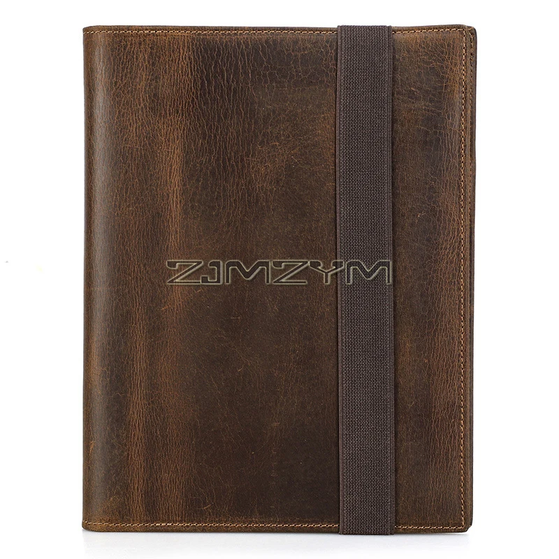 leather journal cover compativel com pad notebook organizer com pen slot slots de cartao elastic band a5 79 83 01