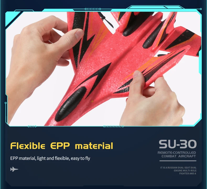 子供用リモコン付きSU57ラジコン飛行機,ライト,固定翼,手投げ,フォーム