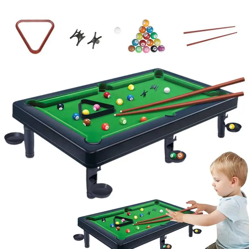 Mini Pool Table Table Games Pool Tables Billiard Table With Balls & Sticks Family Game Portable Pool Table Pool Games Table Top