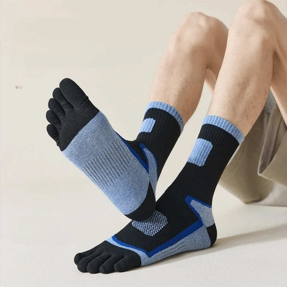 Simple Breathable Five Finger Socks Quick Dry Sweat-Absorbent Split-toe Socks Anti-odor Mesh Five Toe Socks Basketball