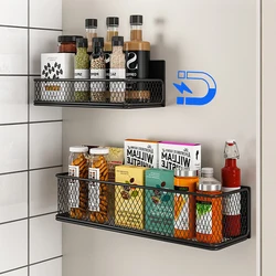 Multi-function Magnetic Fridge Organizer Rack Household Magnetic Refrigerator Basket Spice Storage Shelf Kitchen Accessories