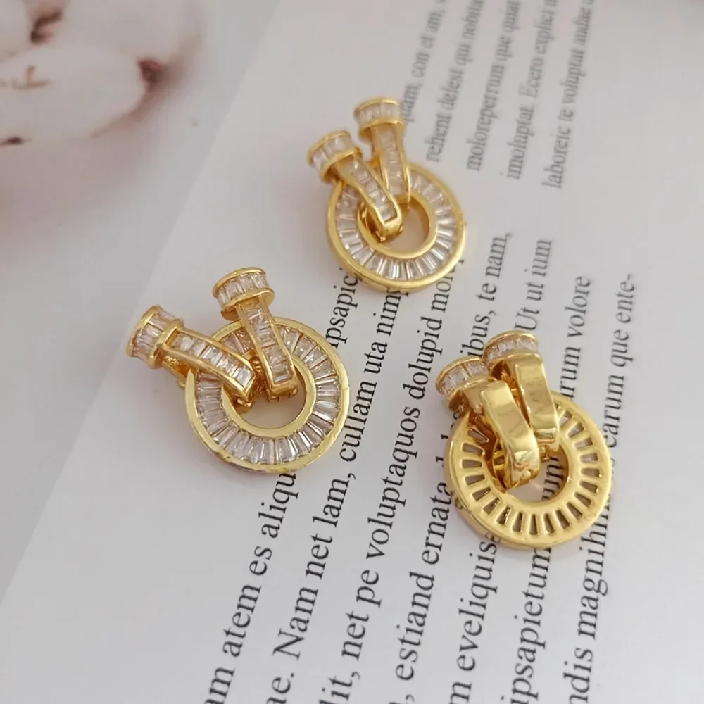 

Позолоченное 18-каратное колье, инкрустированное цирконом, двойная застежка, круглое ожерелье и браслет, аксессуар своими руками