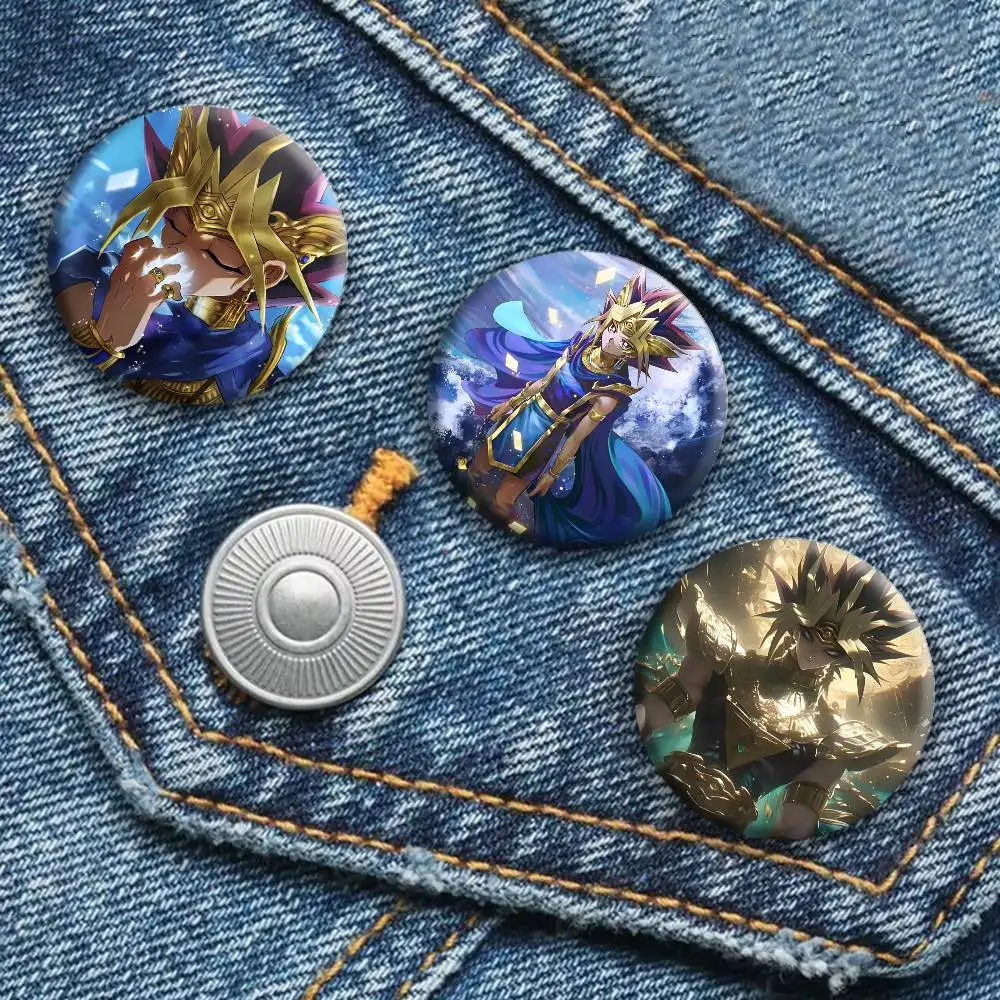 Anime Y-Yu Gi Oh Y-Yugioh Badges Round Cosplay Pin Bag Decor Fans Collect Friends Gifts Brooch Souvenir