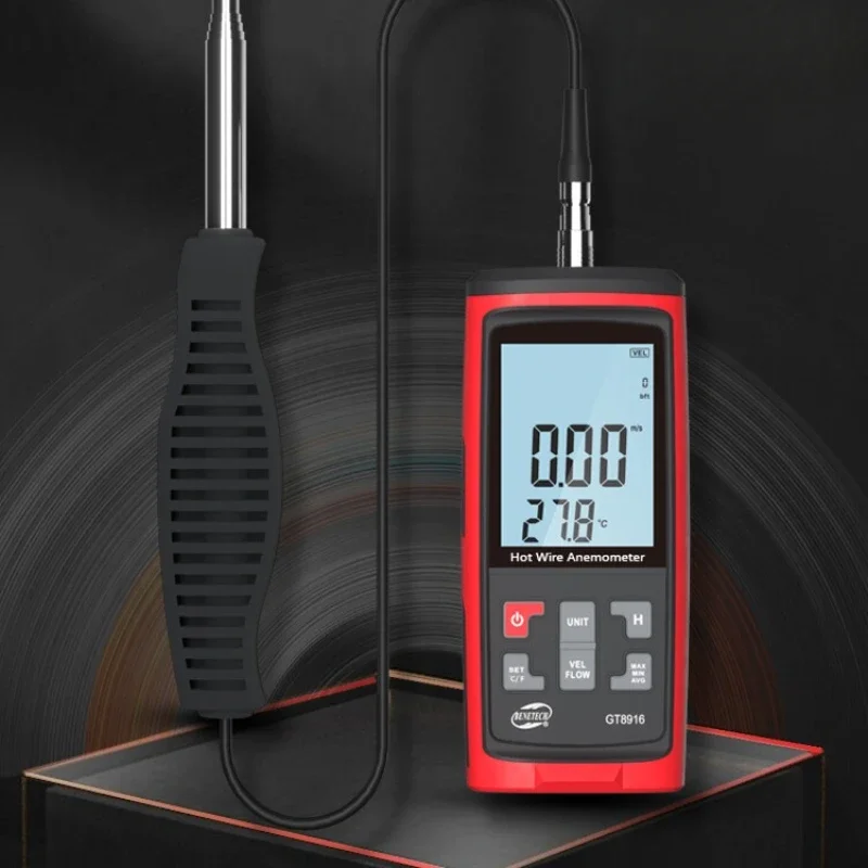 GT8916 Thermal wind speed and air meter, high-precision wind speed and temperature wind meter, digital air meter