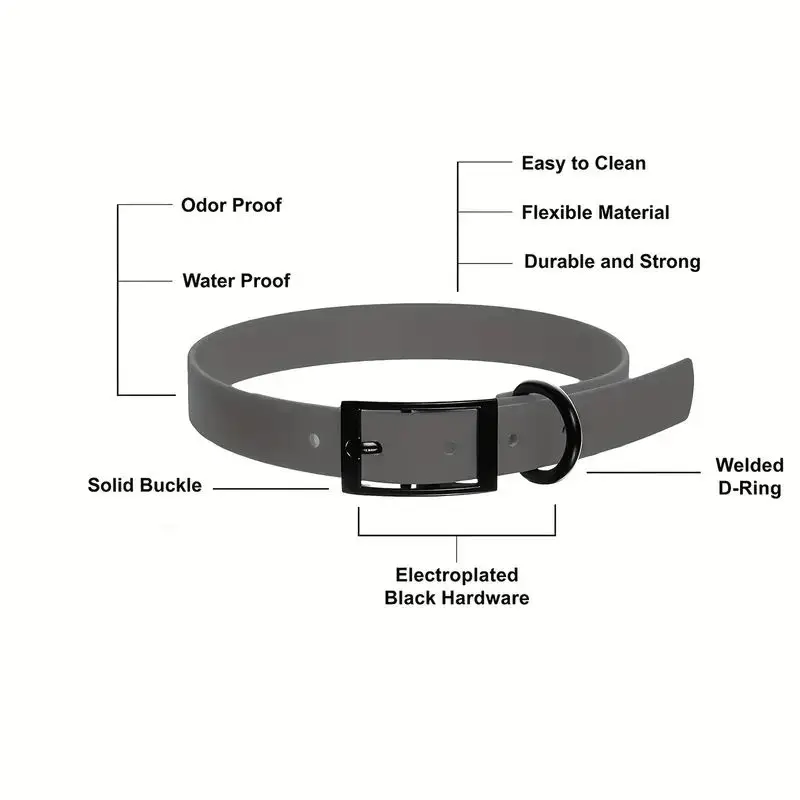 하이 퀄리티 PVC 방수 훈련 목걸이, 더러움 방지, 소형 중형 대형견용 손쉬운 세척, 새로운 패션 애완견 목걸이