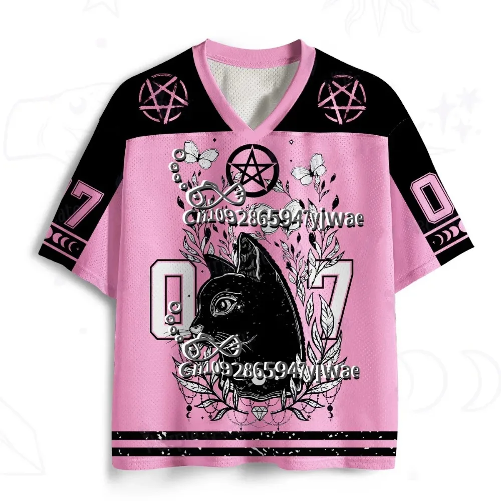 Punk-Stil Lustige Katzen 3D-Druck Sport Schnelltrocknend Atmungsaktiv Herren V-Ausschnitt Übergrößen T-Shirt Outdoor Street Casual Y2K Eltern-Kind-Kleidung – Detail 9