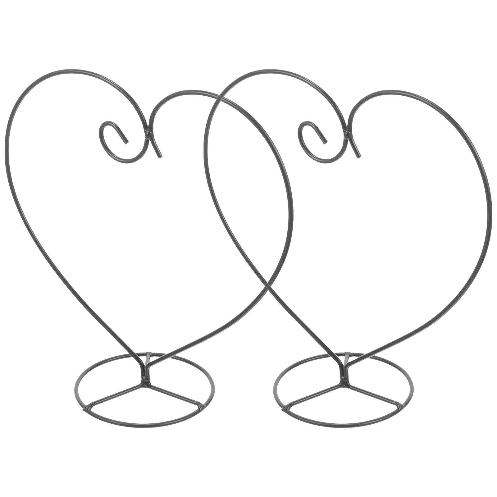 

2PCS Heart Shaped Iron Rack Display Steady Safe Hanging Air Plant Glass Globe Holder Wedding Christmas nament Modern