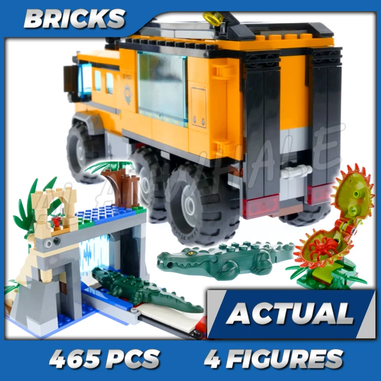 

486pcs City Jungle Mobile Lab Waterfall Kayak Venus Flytrap Explorer 10711 Building Block sets Compatible With Bricks