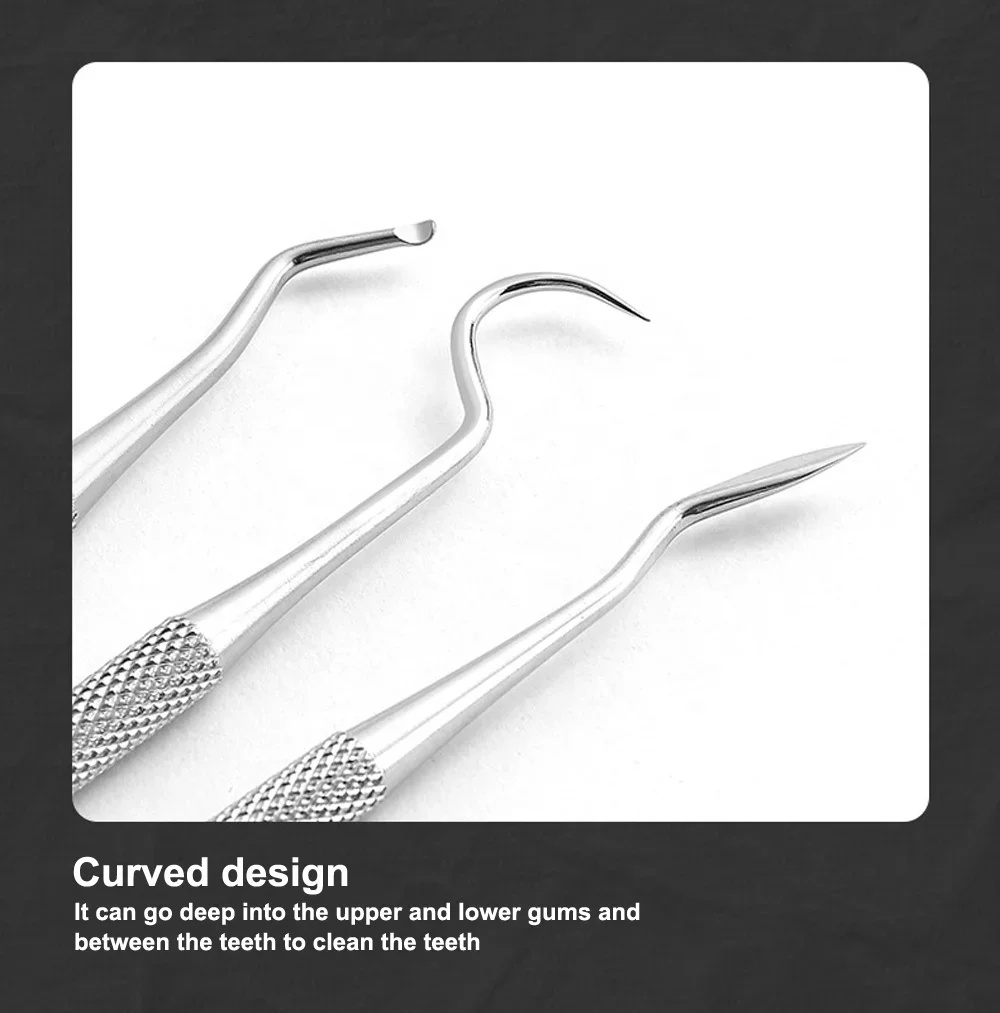 Best price Teeth  Kit Stainless Veneers for Teeth  Oral Exami Tools Dentist Sets Tooth Scraper Scaler Pick Mirror Instrument dis