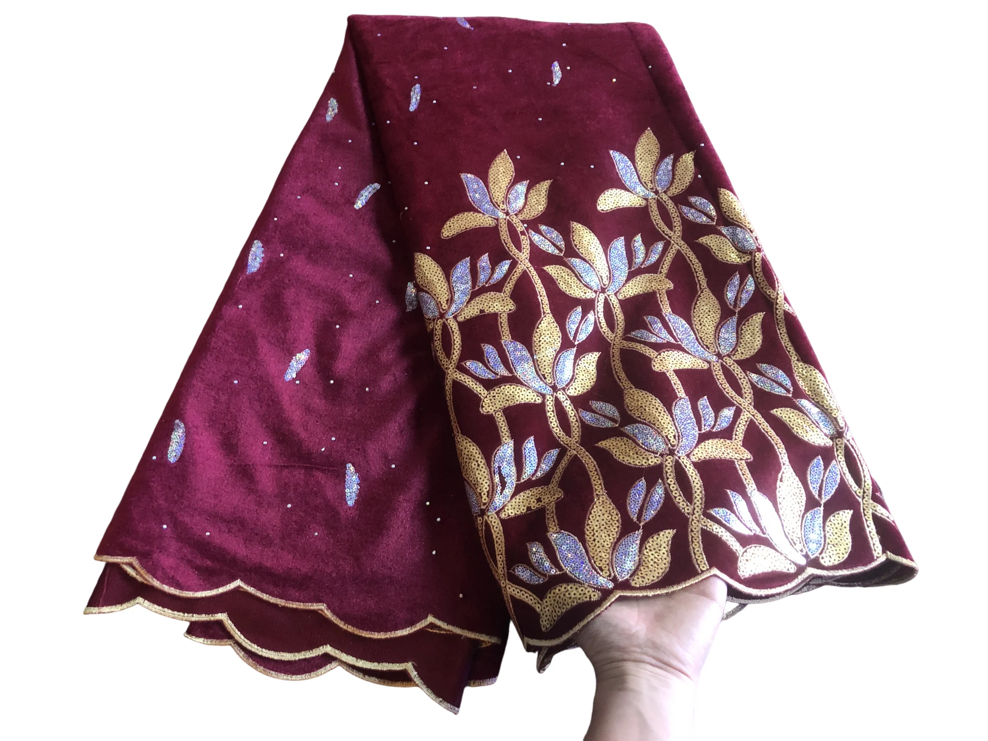 

Fashion African Velvet Lace Fabrics 2025 High Quality Women Party Women Embroidery Nigerian French Lace Materials For Wedding WF