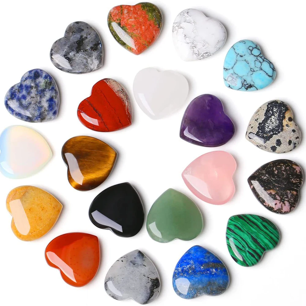 Natural crystal Love Heart shaped gemstone quartz agate rough tabletop decoration Polishing treatment jewelry Love gift ornament